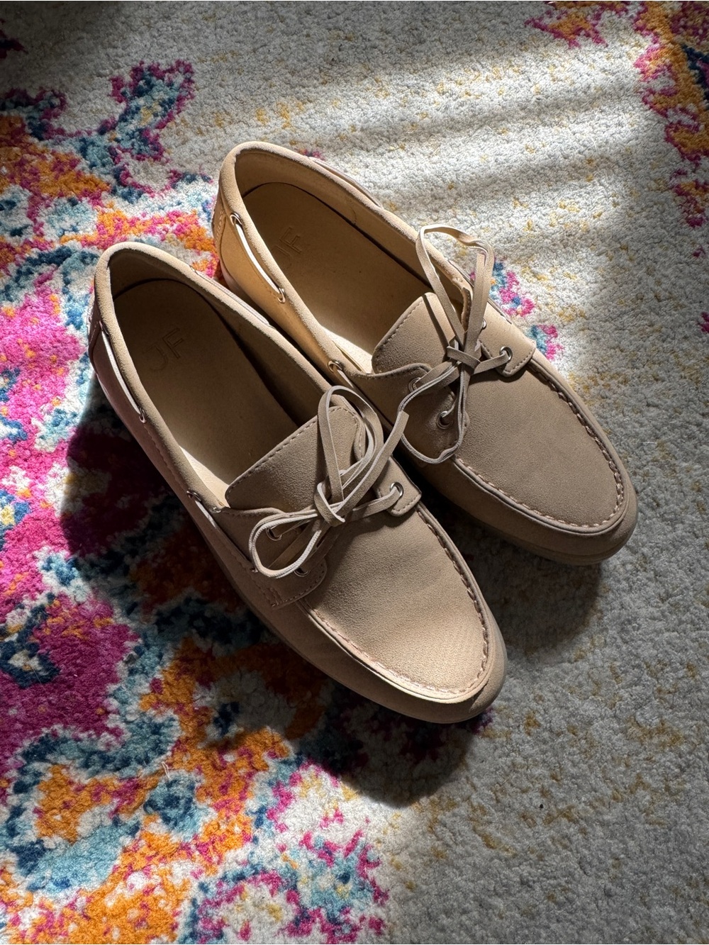 Women’s Light Tan Faux Leafher Boat Shoes - Classic Lace-Up